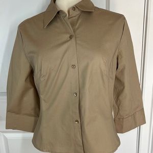 NWT, Express Stretch, Size 13/14, Tan, Short with 3/4 Sleeve Button Down Shirt